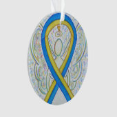 Ruban de sensibilisation bleu et jaune Ornements p (devant)