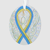 Ruban de sensibilisation bleu et jaune Ornements p (devant)