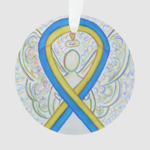 Ruban de sensibilisation bleu et jaune Ornements p