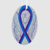 Ruban de sensibilisation bleu et violet Ornements (devant)