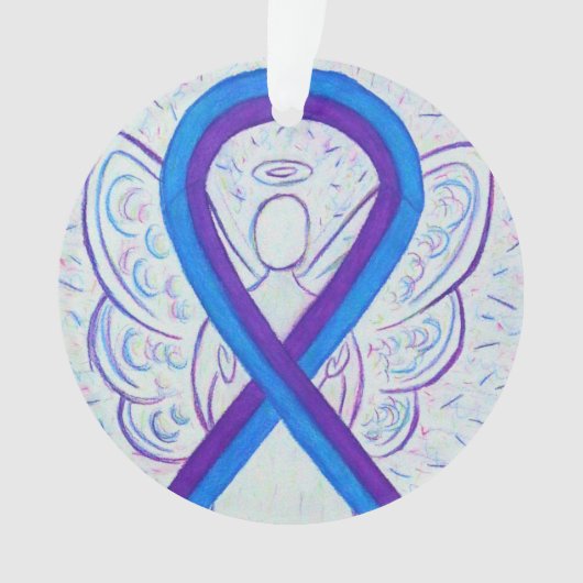 Ruban de sensibilisation bleu et violet Ornements (devant)