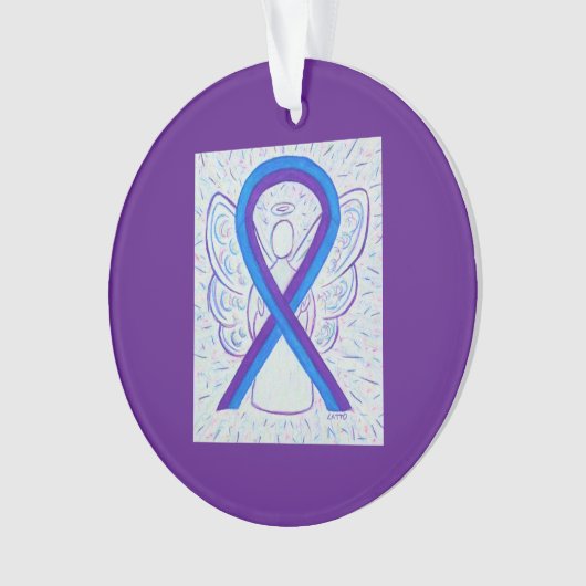 Ruban de sensibilisation bleu et violet Ornements (devant)