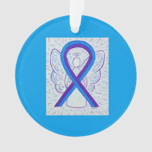 Ruban de sensibilisation bleu et violet Ornements