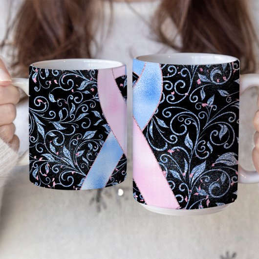 Ruban de sensibilisation bleu rose Design de mug