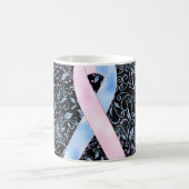 Ruban de sensibilisation bleu rose Design de mug (Centre)