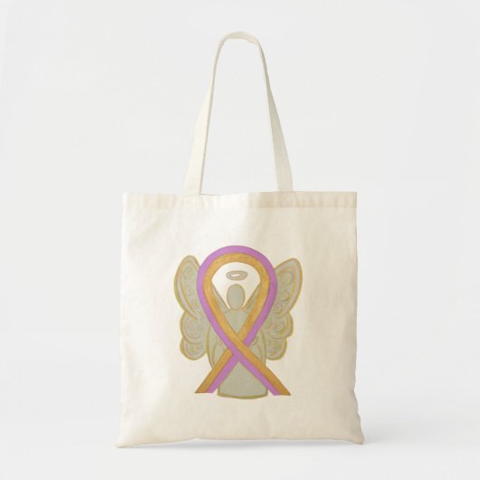 Ruban de sensibilisation rose et or Sac cabas pers (Devant)
