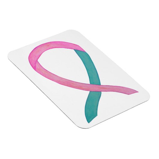 Ruban de sensibilisation rose et Turquoise Magnets (Côté Droit)