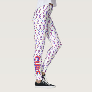 Ruban de sensibilisation rouge et bleu Leggings pe