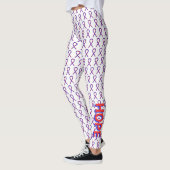 Ruban de sensibilisation rouge et bleu Leggings pe (Gauche)