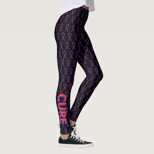 Ruban de sensibilisation rouge et bleu Leggings pe (Droite)