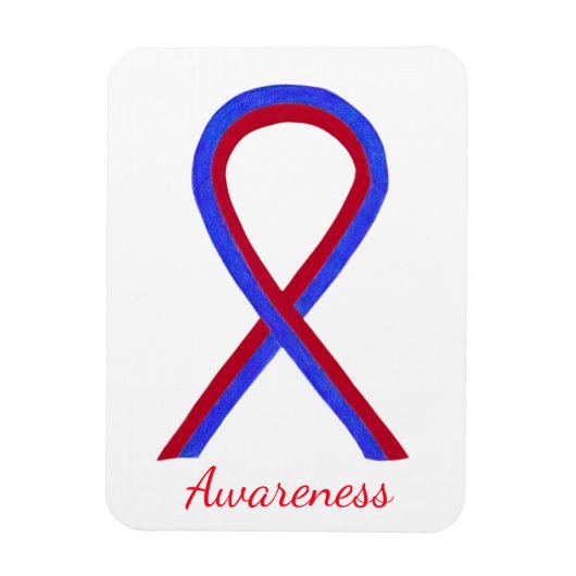 Ruban de sensibilisation rouge et bleu Magnets per (Vertical)