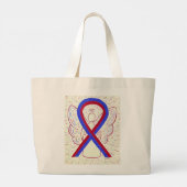 Ruban de sensibilisation rouge et bleu Sac fourre- (Dos)