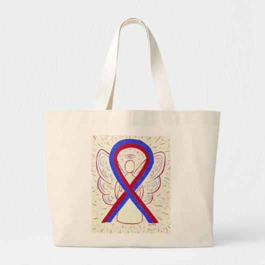Ruban de sensibilisation rouge et bleu Sac fourre- (Devant)