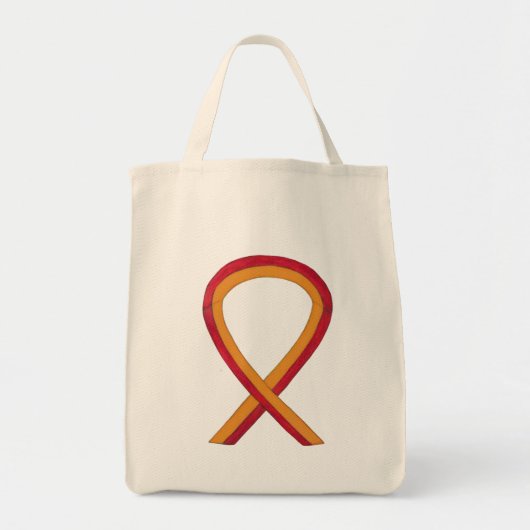 Ruban de sensibilisation rouge et orange Sac fourr (Devant)