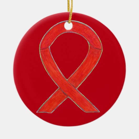 Ruban de sensibilisation Rouge - Ornements d'art p (Devant)