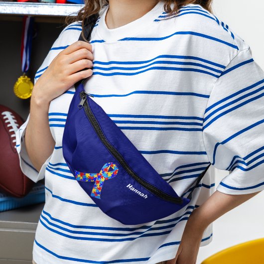 Ruban de sensibilisation sur l'autisme bleu person