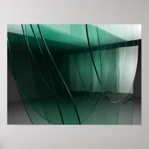 Ruban de verre vert émeraude, décoration murale ab