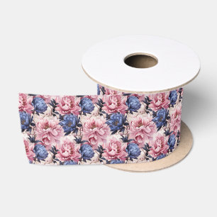 Ruban d'impression florale en satin