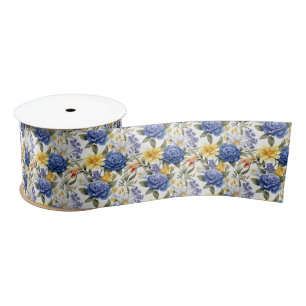 Ruban d'impression florale en satin