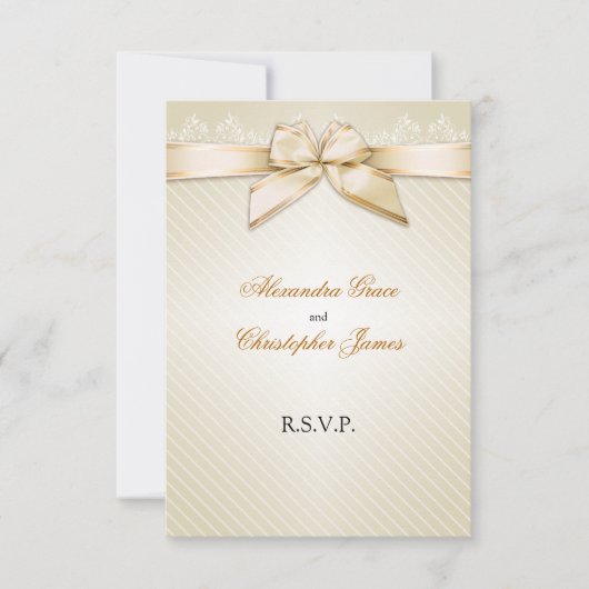 Ruban d'ivoire en or rayures RSVP Note V2 (Devant)