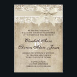 Ruban Élégance vintage sur Faire-part de mariage d<br><div class="desc">Cette invitation de mariage personnalisée est la combinaison parfaite de tradition et de tendance. L'arrière - plan vintage en détresse est parfait pour un mariage à thème rustique ou vintage et l'accent dentelle ajoute une touche classique et romantique. Coordonnées avec la collection complète de l'assortiment Save the Dates, cartes RSVP,...</div>