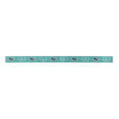 Ruban En Satin 11e anniversaire mariage photo coeur turquoise (Devant)
