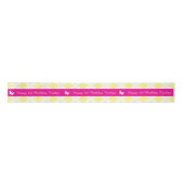 Ruban En Satin 3e anniversaire nom rose blanc papillon ruban (Devant)