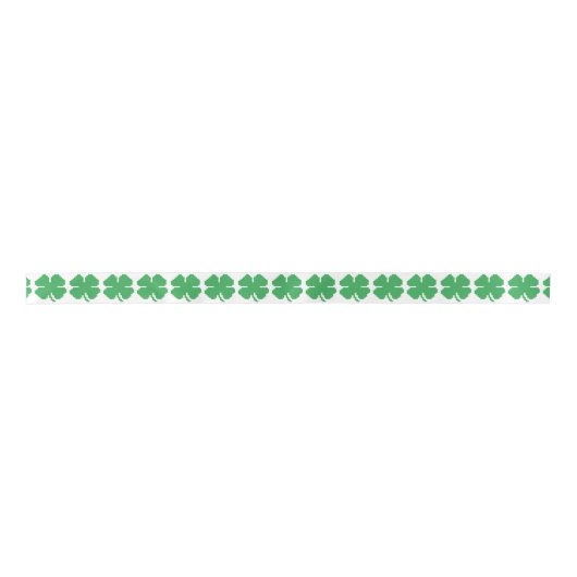 Ruban En Satin 8 bits Pixel Lucky Four Leaf Clocher (Devant)