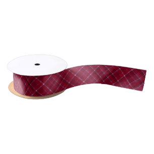Ruban En Satin À damiers rouge Tartan