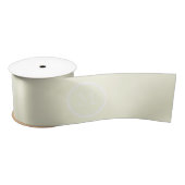 Ruban En Satin À extrémité élevé beige décoré d'un monogramme (Bobine)