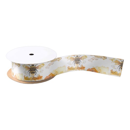 Ruban En Satin Abeille - Abeille heureuse (Bobine)
