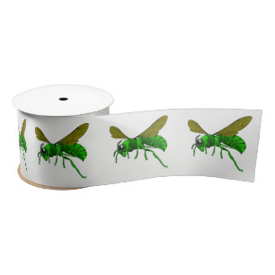 Ruban En Satin Abeille de guêpe verte et citron vert
