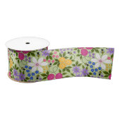 Ruban En Satin Abeilles et papillons Floral (Bobine)