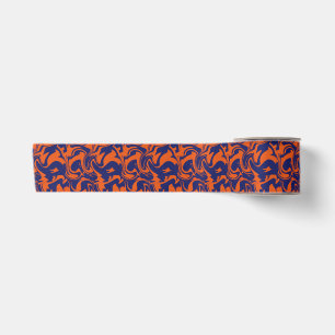 Ruban En Satin Abrégé sur orange et bleu