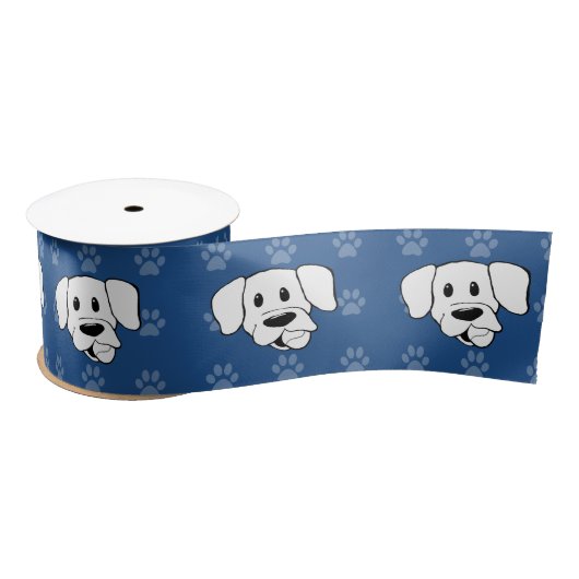 Ruban En Satin Abritez les pawprints bleus r large de Labrador de (Bobine)