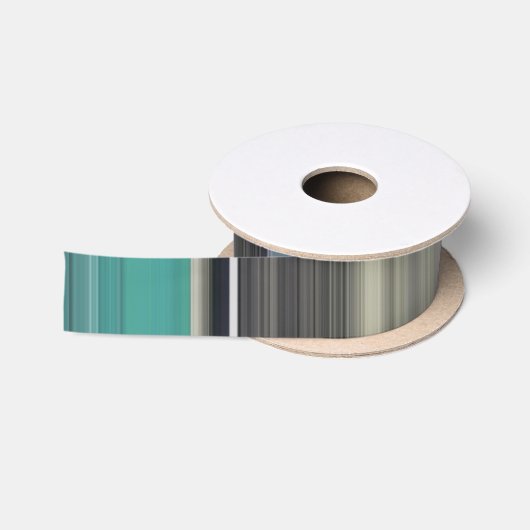 Ruban En Satin Abstract #1: Teal and grey (Bobine)