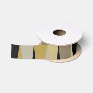 Ruban En Satin abstrait noir et or