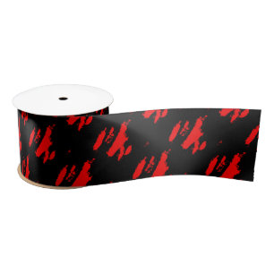 Ruban En Satin Abstrait noir et rouge