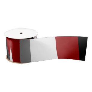 Ruban En Satin Abstrait noir, rouge et blanc