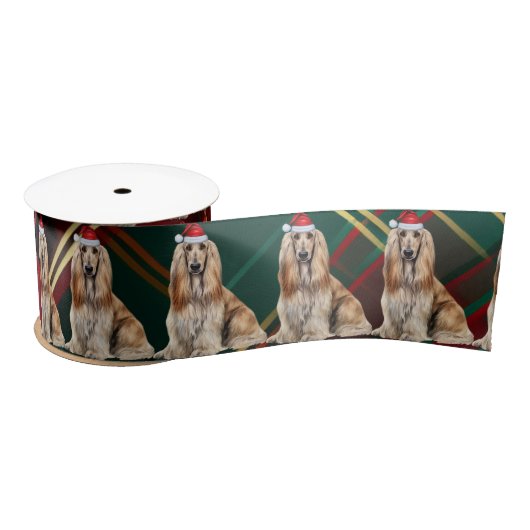Ruban En Satin Afghan Hound Holiday Plaid Funny Dog Christmas (Bobine)