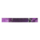 Ruban En Satin Agate Faux Pailleté Violet et Argent (Devant)