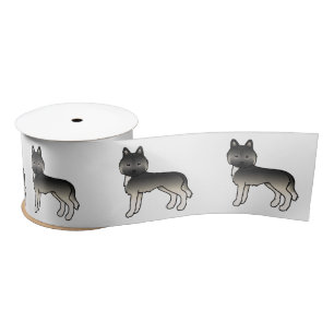 Ruban En Satin Agouti Sibérien Husky mignon chien de dessin