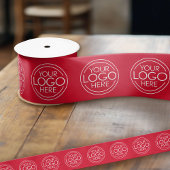Ruban En Satin Ajouter un logo pour la marque commerciale rouge