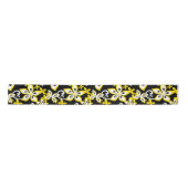 RUBAN EN SATIN ALOHA HAWAII (NOIR/JAUNE) SATIN RIBBON (Devant)