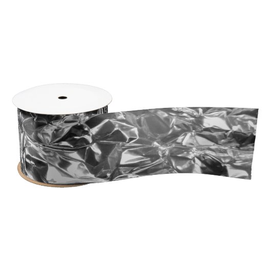 Ruban En Satin Aluminium Foil Design couleur argent (Bobine)