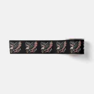 Ruban En Satin Américain patriote avec aigle et drapeau des États