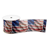 Ruban En Satin American Flag With Musical Notes (Bobine)