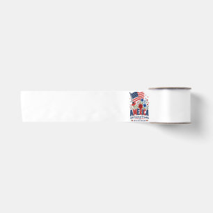 Ruban En Satin Amérique 250 Ans de Liberté Drapeau Floral