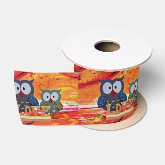 Ruban En Satin Amour de hibou (Bobine)