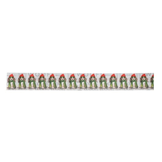 Ruban En Satin Amusant chien mignon Cocker espagnol Noël (Devant)